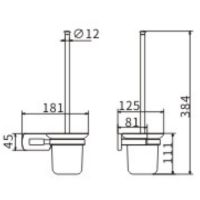 Ершик для унитаза CeramaLux Azzuro 95613 Черный Золото — фото 2, Ершики для унитаза