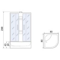 Душевая кабина Мономах XL Б/К 80x80x43 С МЗ 10000012111 без гидромассажа — фото 14, Душевые кабины
