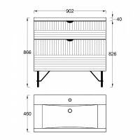 Тумба с раковиной Veedi Monte Lux 90 14000014 Зеленая Золото — фото 8, Мебель для ванной