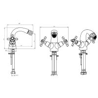 Смеситель для биде Boheme Royal Cristal 316-Royal/CRST black Бронза — фото 3, Смесители