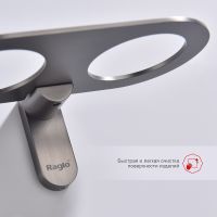 Стакан для зубных щеток Raglo R300.08.09 двойной Графит — фото 4, Мыльницы