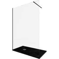 Душевая перегородка Allen Brau Infinity 1 140 3.21027.BBA профиль Черный браш стекло прозрачное — фото 1, Душевые перегородки