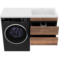 Тумба с раковиной Misty Коломбо 120 R УТ000015590 подвесная Дуб Галифакс Антрацит — фото 5, Мебель для ванной