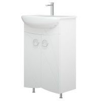 Тумба под раковину Corozo Ультра Флора 55 SD-00000362 Белая — фото 2, Мебель для ванной