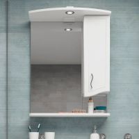 Зеркало со шкафом DIWO Переславль 60 R PER.Z.60/P/W с подсветкой Белое — фото 3, Мебель для ванной