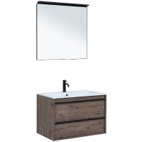 Тумба под раковину Aquanet Lino 80 253912 подвесная Дуб веллингтон — фото 3, Тумбы под раковину