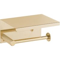 Держатель туалетной бумаги Boheme Uno 10971-G с полкой Золото — фото 1, Держатели туалетной бумаги