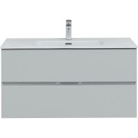 Тумба под раковину Aquanet Алвита New 100 277520 подвесная Серая матовая — фото 5, Мебель для ванной