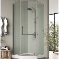 Душевой уголок Agger 90x90 A03-090TCR профиль Хром стекло прозрачное — фото 1, Душевые уголки трапеция