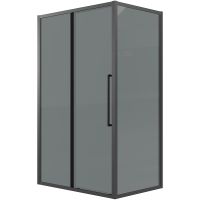 Душевой уголок Grossman Cosmo 100х80 120.K33.02.1080.21.10 профиль Черный матовый стекло тонированное — фото 1, Душевые уголки