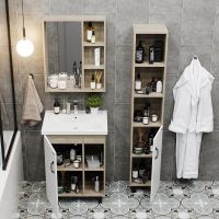 Товар: Шкаф пенал Onika Тимбер 30.01 403066 Белый матовый Дуб сонома - фото 5 Шкаф пенал Onika Тимбер 30.01 403066 Белый матовый Дуб сонома — фото 5, Мебель для ванной