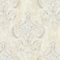 Обои Decori-Decori Mirabilia 83429 Винил на флизелине (1,06*10,05) Бежевый, Дамаск — фото 1, Обои для стен