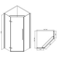 Душевой уголок Abber 100х100 AG05100B профиль Черный стекло прозрачное — фото 9, Душевые уголки трапеция