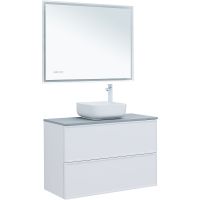 Тумба под раковину Aquanet Арт 100 313257 подвесная Белая матовая — фото 16, Мебель для ванной