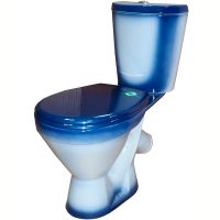 Унитаз компакт Rosa Элегант 4620008195704 Синий декор с бачком и сиденьем — фото 1, Напольные унитазы