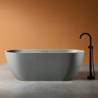 Ванна из искусственного камня Abber Frankfurt 170x75 AM9941MLG Светло-серая матовая без гидромассажа — фото 1, Ванны из искусственного камня