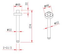 Кронштейн для верхнего душа Berges Ventas R Black 074014 Черный матовый — фото 2, Душевое оборудование. Душевая программа