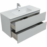 Комплект мебели для ванной Aquanet Алвита New 100 274528 подвесной Серый матовый — фото 8, Комплекты мебели для ванной