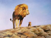 Фреска Ortograf Животные 8247 Фактура бархат FX Флизелин (2*1,5) Голубой/Оранжевый, Животные/Живопись — фото 2, Фрески