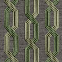 Обои Alessandro Allori Grace 1806-6 Винил на флизелине (1,06*10,05) Серый/Зеленый, Линии — фото 1, Обои для стен