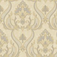 Обои Bernardo Bartalucci Gabriella 84132-2 Винил на флизелине (1,06*10,05) Бежевый, Дамаск — фото 1, Обои для стен