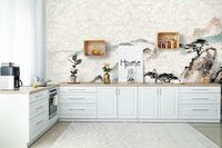 Панно Marburg Lava 46995 Винил на флизелине (2,12*4,24) Бежевый/Черный/Зеленый/Белый, Облака/Деревья — фото 3, Обои для стен