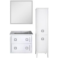 Комплект мебели для ванной ASB-Woodline Рома 80П подвесной Белый — фото 10, Мебель для ванной