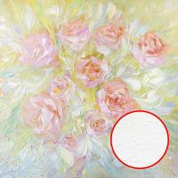 Фреска Ortograf Цветы 8077 Фактура бархат FX Флизелин (2,7*2,7) Зеленый/Розовый/Желтый, Цветы/Живопись арт-8077 (бархат FX) — фото 1, Фрески