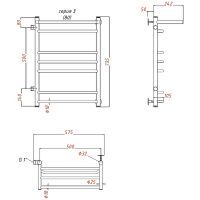 Водяной полотенцесушитель Тругор Идеал ПМ 3 П 50x80 L с полкой Хром — фото 2, Водяные полотенцесушители