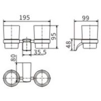 Стакан для зубных щеток CeramaLux Monelli 70003 двойной Черный матовый — фото 2, Мыльницы