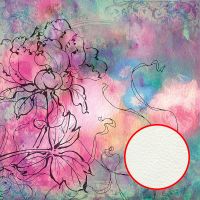 Фреска Ortograf Цветы 7052 Фактура флок FLK Флизелин (2,7*2,7) Бирюзовый/Розовый, Цветы/Живопись — фото 1, Фрески