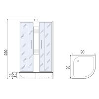 Душевая кабина River Nara Light XL 90x90 МТ Б/К 10000006217 с поддоном — фото 9, Душевые кабины