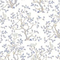 Обои LOYMINA Origins ALS5 001 Винил на флизелине (1*10,05) Белый/Голубой, Деревья/Животные — фото 1, Обои для стен
