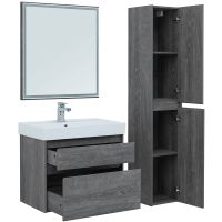 Тумба под раковину Aquanet Nova Lite 75 242273 подвесная Дуб рошелье — фото 10, Тумбы под раковину