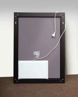 Зеркало Бриклаер Лофт 60 4627125415722 с подсветкой Черное с бесконтактным выключателем и часами — фото 8, Мебель для ванной