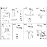 Смеситель для раковины Aquanet Static AF330-10B Черный матовый арт-261820 — фото 8, Смесители для раковины