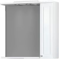 Зеркало со шкафом Dorff Comfort 75 R M97MPR0751WG с подсветкой Белое — фото 2, Зеркальные шкафы в ванную