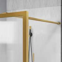 Товар: Душевая перегородка Vincea Walk-In 70 VSW-1HP700FLBG профиль Брашированное золото стекло рифленое - фото 3 Душевая перегородка Vincea Walk-In 70 VSW-1HP700FLBG профиль Брашированное золото стекло рифленое — фото 3, Душевые перегородки