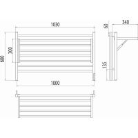 Электрический полотенцесушитель Terminus Горизонт П8 1000х600 4670078543271 с полкой Хром — фото 6, Электрические полотенцесушители