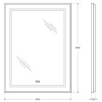 Зеркало BelBagno Kraft 60 SPC-KRAFT-600-800-LED-TCH-WARM с подсветкой Сатин с сенсорным выключателем и подогревом — фото 9, Зеркала в ванную комнату