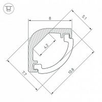 Товар: Профиль алюминиевый Arlight 036323 накладной для контурной подсветки Серебристый - фото 3 Профиль алюминиевый Arlight 036323 накладной для контурной подсветки Серебристый — фото 3, Профили для светодиодных лент