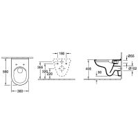 Унитаз Villeroy&Boch O.Novo 5660R001 подвесной без сиденья — фото 10, Подвесные унитазы