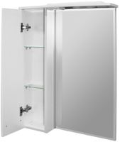Зеркало со шкафом Mixline Альфа 64 L 534968 с подсветкой Белое — фото 2, Зеркальные шкафы в ванную