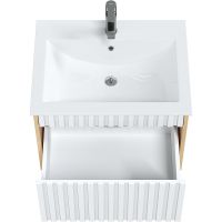 Тумба под раковину Onika Дайлер 60 подвесная Белая Дуб сонома арт-106150 — фото 4, Тумбы под раковину