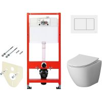 Комплект унитаза Niagara Vista NG-9301 с инсталляцией Tece Base 9400413 с сиденьем Микролифт и Белой клавишей смыва — фото 1, Комплекты унитаз + инсталляция