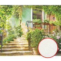 Фреска Ortograf Городской пейзаж 4149 Фактура флок FLK Флизелин (2,4*2) Бежевый/Зеленый, Город/Цветы — фото 1, Фрески