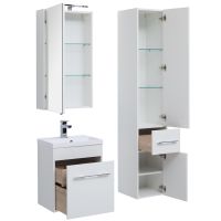 Шкаф пенал Aquanet Августа 35 210016 Белый — фото 3, Пеналы для ванной комнаты