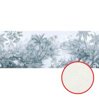 Фреска Ortograf Its Jungle 33666 Фактура флок FLK Флизелин (8*3) Голубой, Деревья — фото 1, Фрески