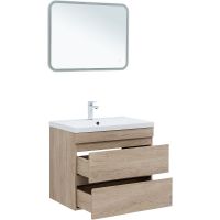 Тумба под раковину Aquanet Нота New 75 334198 подвесная Дуб светлый — фото 6, Мебель для ванной