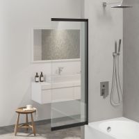 Товар: Шторка на ванну Berges River S Slider Black 98х145 065015 профиль Черный матовый стекло прозрачное - фото 7 Шторка на ванну Berges River S Slider Black 98х145 065015 профиль Черный матовый стекло прозрачное — фото 7, Неподвижные шторки для ванной